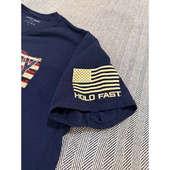 Hold Fast Patriotic "Long May It Wave" Navy Tee - Large - Picture 3 of 7